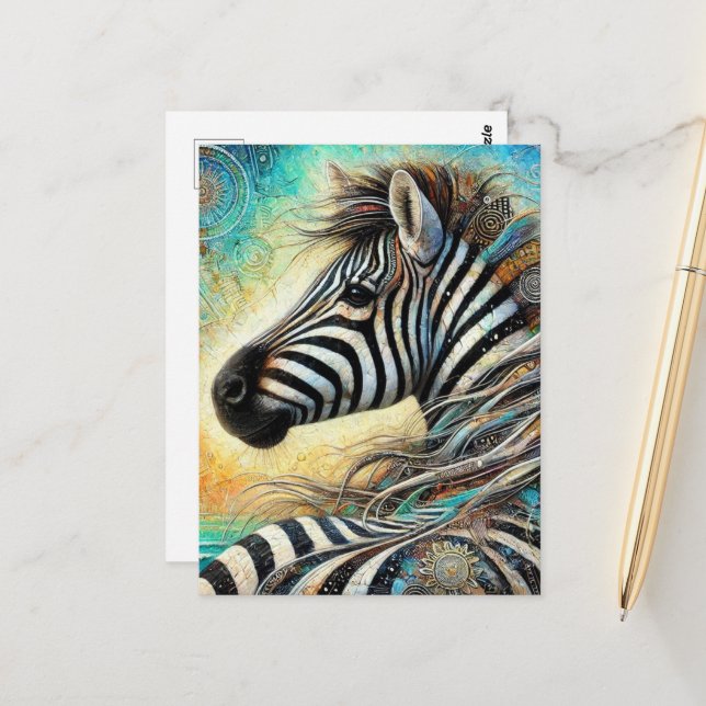 Zebra  postcard (Front/Back In Situ)