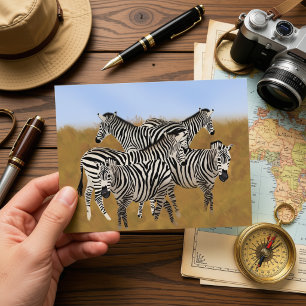 Zebra Postcard   African Wildlife Safari