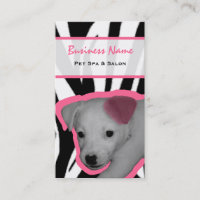 Zebra Print and Pink Ear Dog Pet Spa & Salon