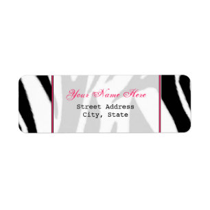 Zebra Print And Pink Return Address Label