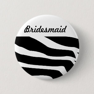 Zebra Print Animal 6 Cm Round Badge