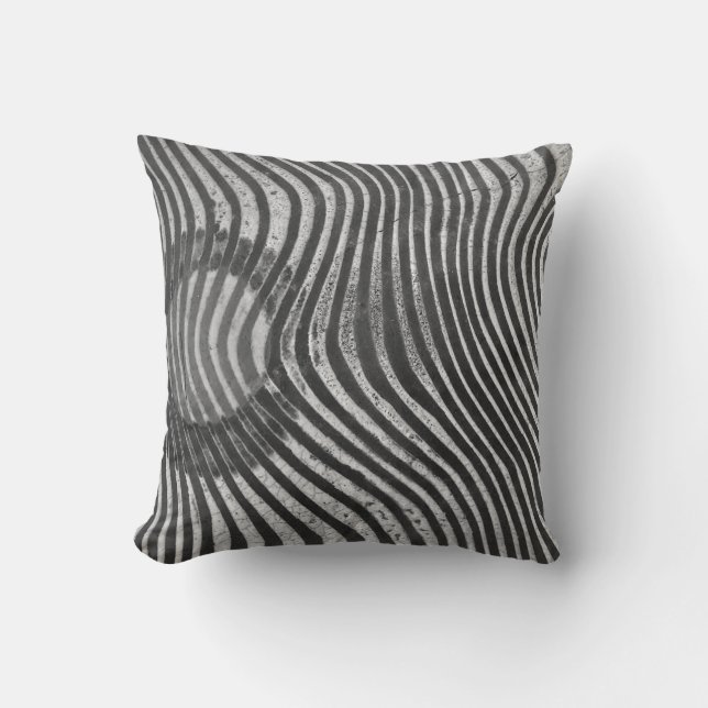 Zebra Print Animal Print Shibori Pattern Cushion (Front)