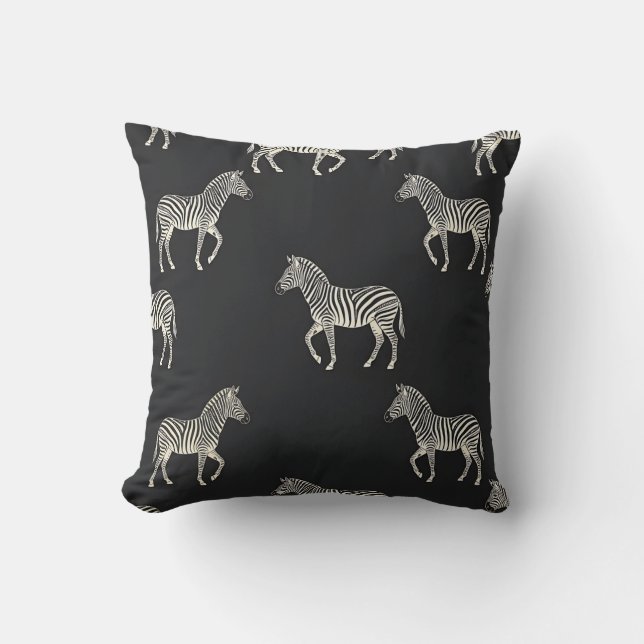 Zebra Print Art Deco Pillow Cover (Front)