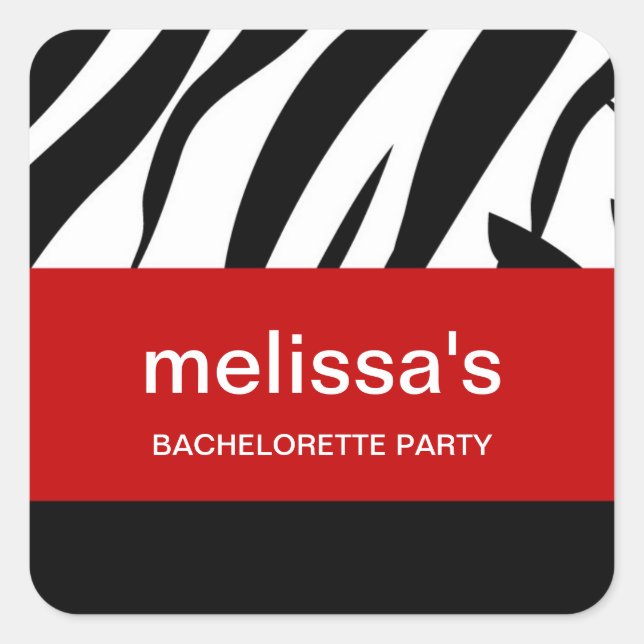 Zebra Print Bachelorette Stickers (Front)