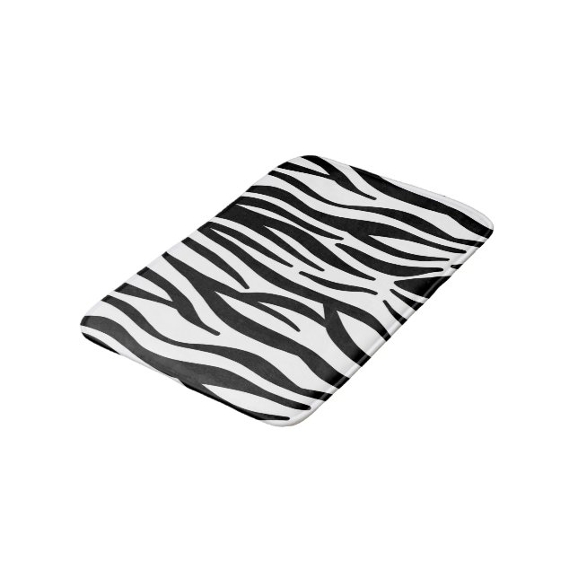 Zebra Print Bath Mat (Angled)