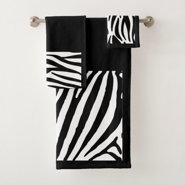 Zebra Print Bathroom Towel Set (Insitu)