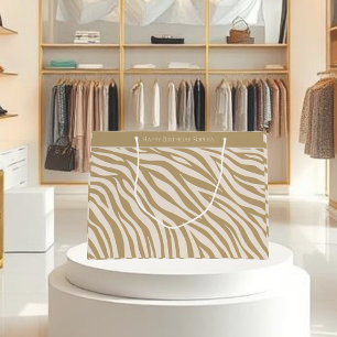 Zebra Print-Beige- Large Gift Bag