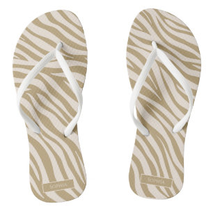 Zebra Print-Beige- Thongs