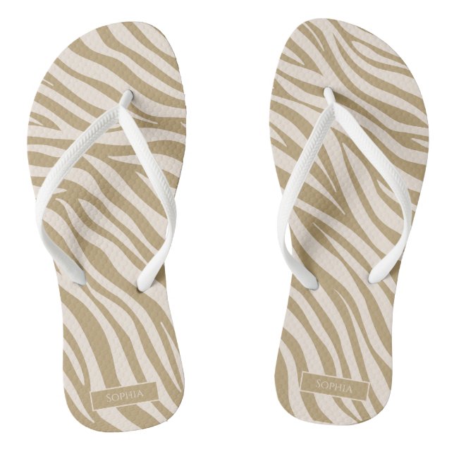 Zebra Print-Beige- Thongs (Footbed)