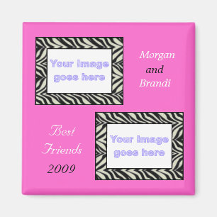 Zebra Print Best Friends Photo Magnet