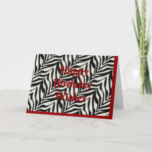 zebra print birthday card - customise any occasion