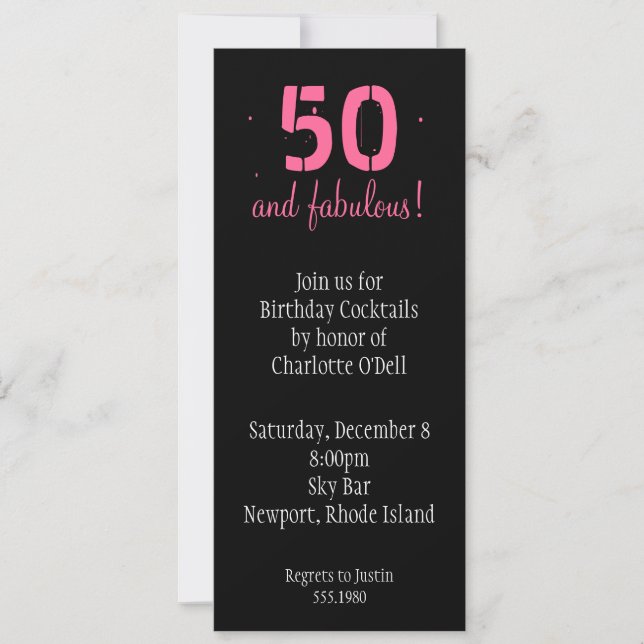 zebra print birthday invitation (Front)