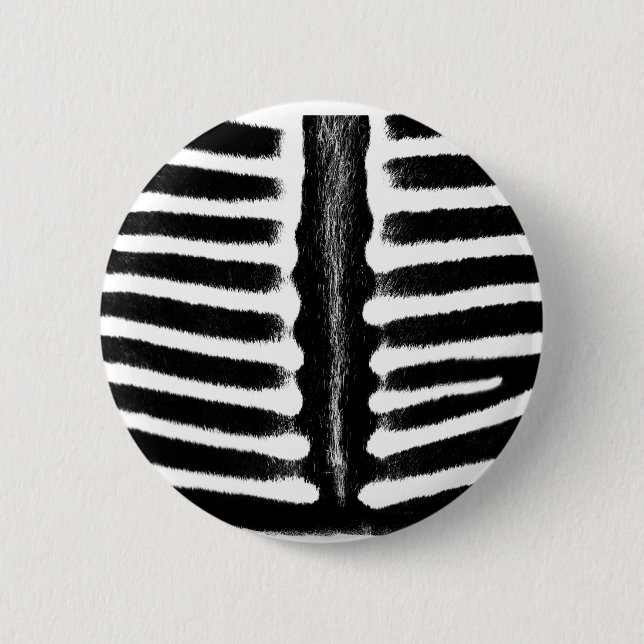 Zebra print (black) 6 cm round badge (Front)