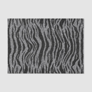 Zebra Print Black and Grey Silver Tissue Paper