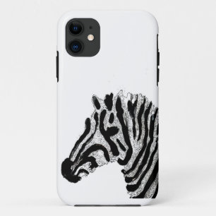 Zebra Print Black and White Stripes iPhone 11 Case