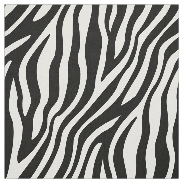 Zebra Print Black And White Stripes Pattern Fabric (Swatch)