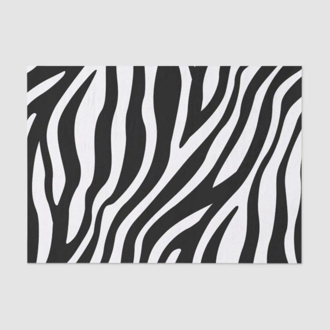 Zebra Print Black And White Stripes Pattern Tissue Paper (Front)