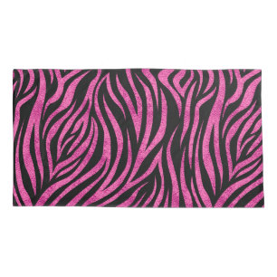 Zebra Print Black Hot Pink Pillowcase