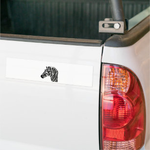 Zebra Print Black White Custom Bumper Sticker