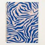 Zebra Print Blue Zebra Stripes Animal Print Planner<br><div class="desc">Zebra Print – blue and beige Zebra stripes - wild animal print.</div>