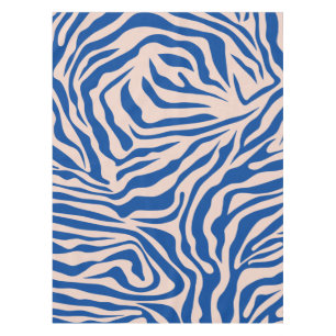 Zebra Print Blue Zebra Stripes Animal Print Tablecloth