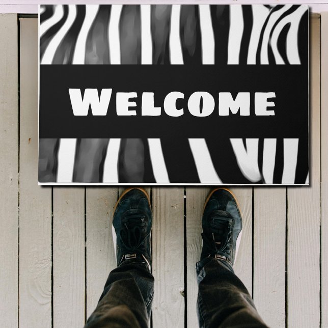 Zebra  print -  Bold Welcome -Modern Doormat (Creator Uploaded)