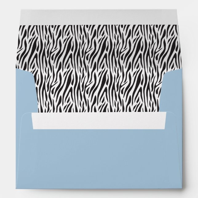 Zebra Print Boy Baby Shower Party Envelope (Back (Bottom))