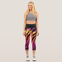 Zebra print bright colours leggings for her