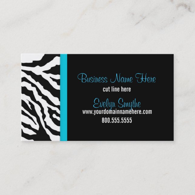 Zebra Print Business Card (Front)