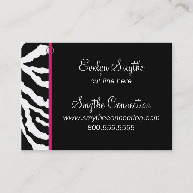 Zebra Print Business Card Template (Front)