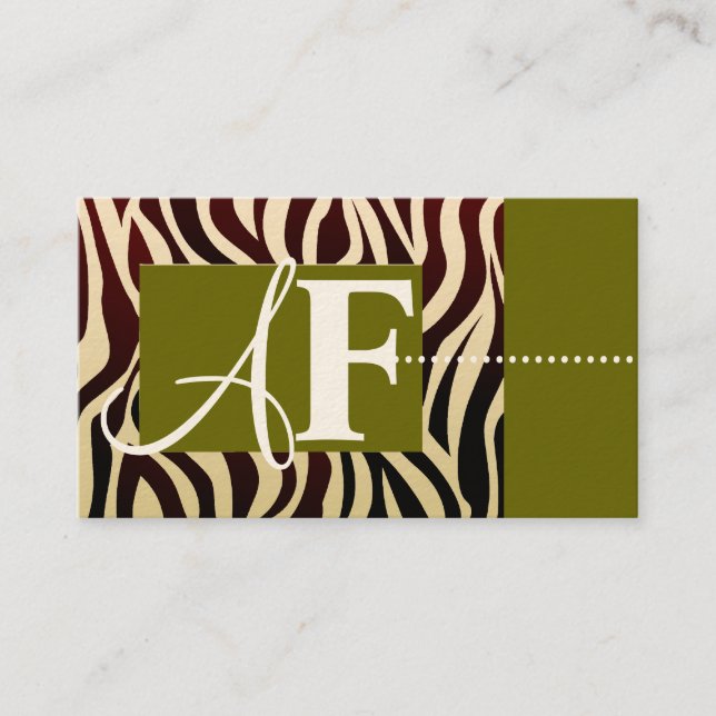 Zebra Print Business Cards (Front)