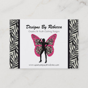 Zebra Print Butterfly Business Card