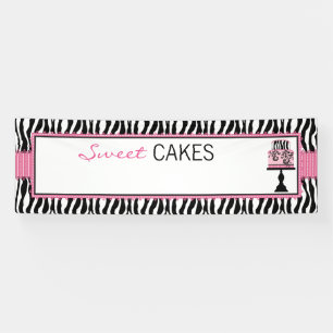 Zebra Print Cake Boutique Bakery Business Banner