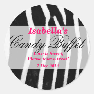 Zebra print Candy Buffet Sticker