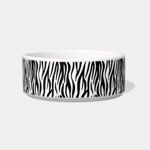 zebra print cat food bowl