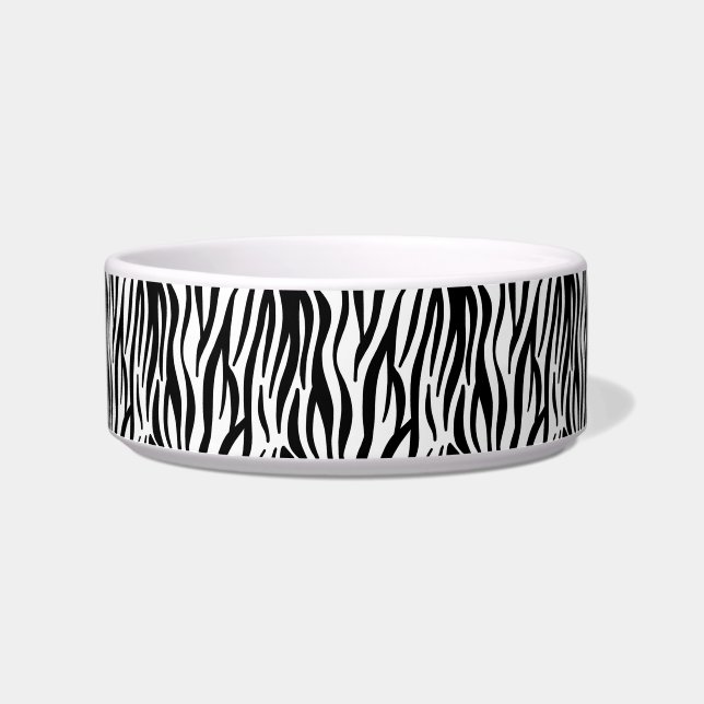 zebra print cat food bowl (Front)