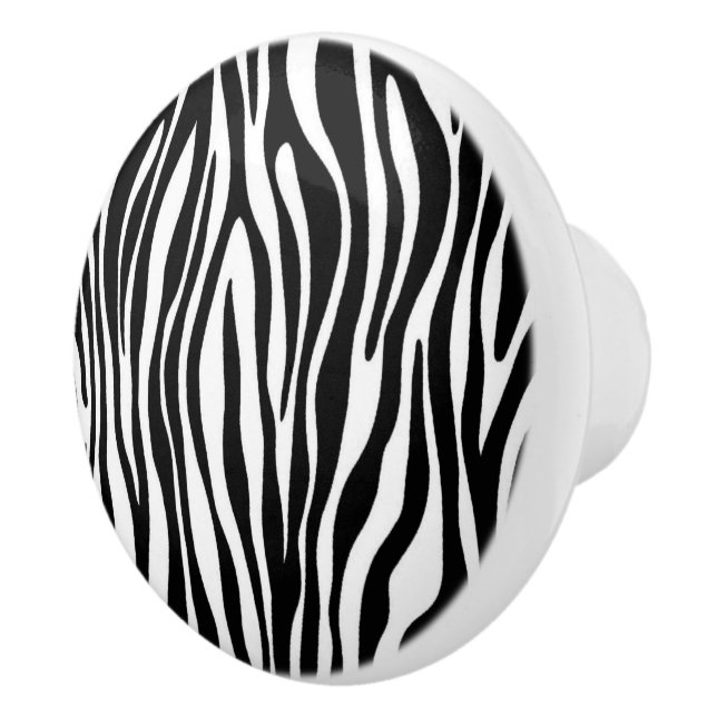 Zebra Print Ceramic Knob (Right)