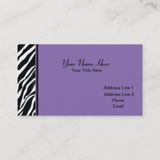 Zebra Print Clean - Purple Business Card