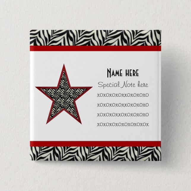 Zebra print Collection Button (Front)