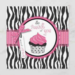 Zebra Print & Cupcake Thank You Card