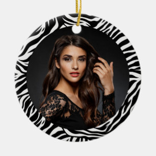 Zebra Print Custom Photo Ornament