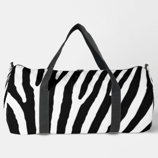 Zebra Print Cut Sew Large Duffel Bag