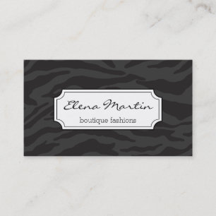 Zebra Print   Dark Grey Business Card