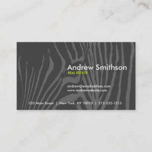 ZEBRA PRINT Dark Grey Business Card