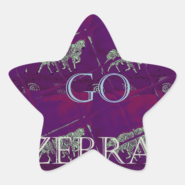 Zebra Print Décor: A Fun Design Star Sticker (Front)