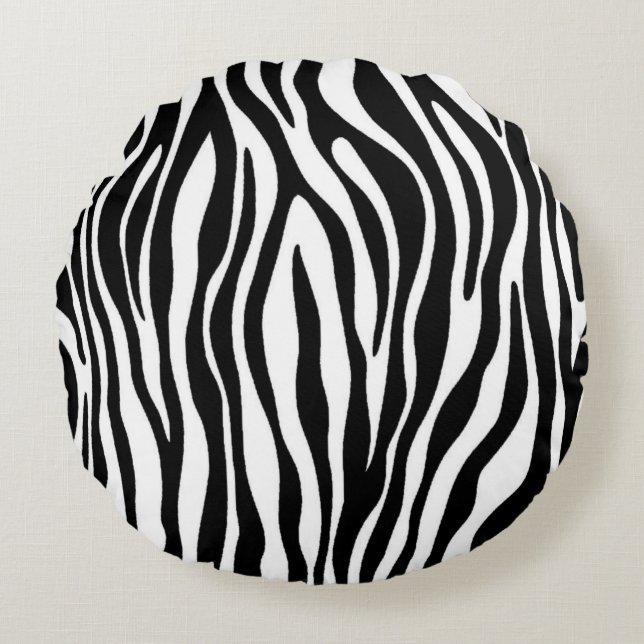 Zebra Print Design Round Cushion (Front)