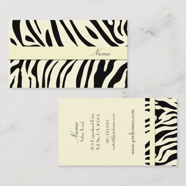 Zebra print /DIY background colour Business Card (Front/Back)