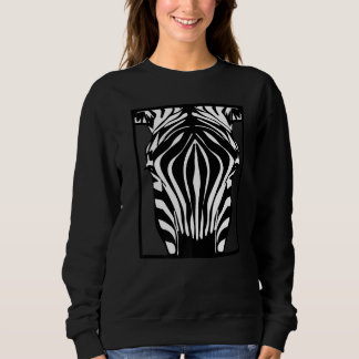 Zebra Print Face For Zebra Animal Sweatshirt