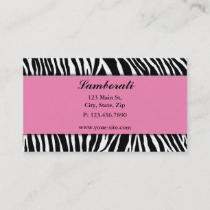 Zebra Print Fashion Designer Hair Stylist Salon Business Card