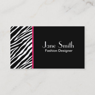 Zebra Print Fashion Designer Hair Stylist Salon Business Card
